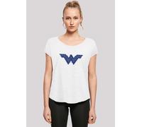 T-Shirt F4NT4STIC "DC Comics Wonder Woman Pattern Fill Logo", Damen, Gr. XS, weiß, Obermaterial: 100% Baumwolle, regular fit, Rundhals, ohne Bündchen, Shirts T-Shirt, Print (15850213-XS) weiß