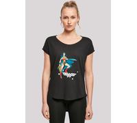 T-Shirt F4NT4STIC "DC Comics Wonder Woman Standing Logo", Damen, Gr. XS, schwarz, Obermaterial: 100% Baumwolle, regular fit, Rundhals, ohne Bündchen, Shirts T-Shirt, Print (10723322-XS) schwarz