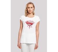 T-Shirt F4NT4STIC "DC Comis Superhelden Superman Geo Logo", Damen, Gr. M, weiß, Obermaterial: 100% Baumwolle, regular fit, Rundhals, ohne Bündchen, Shirts T-Shirt, Print (37642919-M) weiß