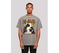 T-Shirt F4NT4STIC "Def Leppard Hysteria", Damen, Gr. M, grau (asphalt), Obermaterial: 100% Baumwolle, oversize, Rundhals, ohne Bündchen, Shirts T-Shirt, Premium Qualität (69099269-M) asphalt