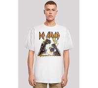T-Shirt F4NT4STIC "Def Leppard Hysteria", Damen, Gr. XL, weiß, Obermaterial: 100% Baumwolle, oversize, Rundhals, ohne Bündchen, Shirts T-Shirt, Premium Qualität (21707824-XL) weiß
