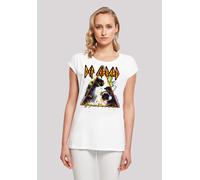 T-Shirt F4NT4STIC "Def Leppard Hysteria", Damen, Gr. XS, weiß, Obermaterial: 100% Baumwolle, regular fit, Rundhals, ohne Bündchen, Shirts T-Shirt, Premium Qualität (91172843-XS) weiß