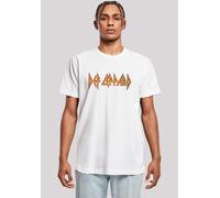 T-Shirt F4NT4STIC "Def Leppard Shatter Logo", Herren, Gr. S, weiß, Obermaterial: 100% Baumwolle, regular fit, Rundhals, ohne Bündchen, Shirts T-Shirt, Premium Qualität (27453037-S) weiß