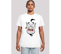 T-Shirt F4NT4STIC "Disney Aladdin Genie Face", Herren, Gr. L, weiß, Obermaterial: 100% Baumwolle, regular fit, Rundhals, ohne Bündchen, Shirts T-Shirt, Herren,Premium Merch,Regular-Fit,Basic,Bedruckt 