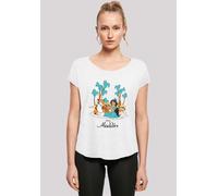 T-Shirt F4NT4STIC "Disney Aladdin Jasmine Abu Rajah Beach", Damen, Gr. S, weiß, Obermaterial: 100% Baumwolle, regular fit, Rundhals, ohne Bündchen, Shirts T-Shirt, Damen,Premium Merch,Lang,Longshirt,B