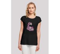 T-Shirt F4NT4STIC "Disney Alice im Wunderland Cheshire Cat", Damen, Gr. M, schwarz, Obermaterial: 100% Baumwolle, regular fit, Rundhals, ohne Bündchen, Shirts T-Shirt, Damen,Premium Merch,Regular-Fit,