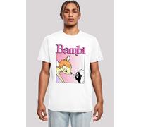 T-Shirt F4NT4STIC "Disney Bambi Nice To Meet You", Damen, Gr. M, weiß, Obermaterial: 100% Baumwolle, regular fit, Rundhals, ohne Bündchen, Shirts T-Shirt, Herren,Premium Merch,Regular-Fit,Basic,Bedruc