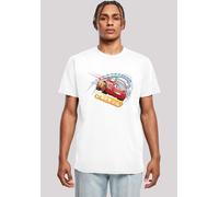 T-Shirt F4NT4STIC "Disney Cars Lightning McQueen", Herren, Gr. 3XL, weiß, Obermaterial: 100% Baumwolle, regular fit, Rundhals, ohne Bündchen, Shirts T-Shirt, Herren,Premium Merch,Regular-Fit,Basic,Bed