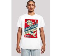 T-Shirt F4NT4STIC "Disney Die Drei Kleinen Schweinchen", Damen, Gr. XL, weiß, Obermaterial: 100% Baumwolle, regular fit, Rundhals, ohne Bündchen, Shirts T-Shirt, Herren,Premium Merch,Regular-Fit,Basic