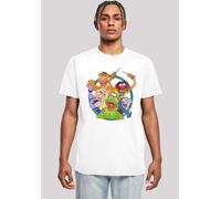 T-Shirt F4NT4STIC "Disney Die Muppets Group Circle", Damen, Gr. XXL, weiß, Obermaterial: 100% Baumwolle, regular fit, Rundhals, ohne Bündchen, Shirts T-Shirt, Print (58968451-XXL) weiß