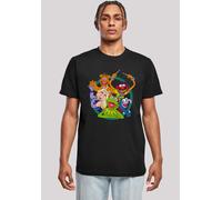 T-Shirt F4NT4STIC "Disney Die Muppets Group Circle", Herren, Gr. 3XL, schwarz, Obermaterial: 100% Baumwolle, regular fit, Rundhals, ohne Bündchen, Shirts T-Shirt, Print (35800750-XXXL) schwarz