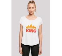 T-Shirt F4NT4STIC "Disney König der Löwen Movie Long Live The King", Damen, Gr. S, weiß, Obermaterial: 100% Baumwolle, regular fit, Rundhals, ohne Bündchen, Shirts T-Shirt, Print (21283923-S) weiß