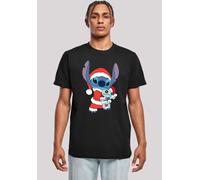 T-Shirt F4NT4STIC "Disney Lilo & Stitch Christmas", Herren, Gr. 4XL, schwarz, Obermaterial: 100% Baumwolle, regular fit, Rundhals, ohne Bündchen, Shirts T-Shirt, Print (56821939-4XL) schwarz