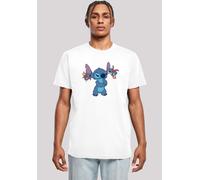 T-Shirt F4NT4STIC "Disney Lilo & Stitch Kleine Teufel", Damen, Gr. S, weiß, Obermaterial: 100% Baumwolle, regular fit, Rundhals, ohne Bündchen, Shirts T-Shirt, Print (93714066-S) weiß