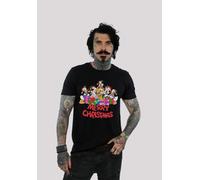 T-Shirt F4NT4STIC "Disney Micky Maus Merry Christmas", Damen, Gr. M, schwarz, Obermaterial: 100% Baumwolle, regular fit, Rundhals, ohne Bündchen, Shirts T-Shirt, Print (43919720-M) schwarz