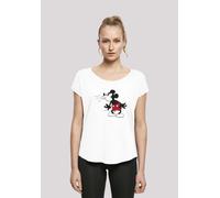 T-Shirt F4NT4STIC "Disney Micky Maus Tongue", Damen, Gr. S, weiß, Obermaterial: 100% Baumwolle, regular fit, Rundhals, ohne Bündchen, Shirts T-Shirt, Print (65395634-S) weiß