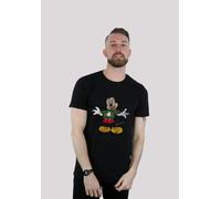 T-Shirt F4NT4STIC "Disney Micky Maus Weihnachten", Damen, Gr. M, schwarz, Obermaterial: 100% Baumwolle, regular fit, Rundhals, ohne Bündchen, Shirts T-Shirt, Herren,Premium Merch,Regular-Fit,Basic,Bed