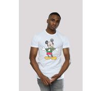 T-Shirt F4NT4STIC "Disney Micky Maus Weihnachten", Damen, Gr. M, weiß, Obermaterial: 100% Baumwolle, regular fit, Rundhals, ohne Bündchen, Shirts T-Shirt, Herren,Premium Merch,Regular-Fit,Basic,Bedruc