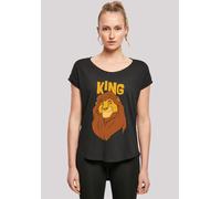 T-Shirt F4NT4STIC "Disney The König der Löwen Mufasa King", Damen, Gr. S, schwarz, Obermaterial: 100% Baumwolle, regular fit, Rundhals, ohne Bündchen, Shirts T-Shirt, Print (17065268-S) schwarz