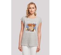 T-Shirt F4NT4STIC "Disney Winnie Puuh Der Bär Christopher Robin", Damen, Gr. XS, grau (erdgrau), Obermaterial: 100% Baumwolle, regular fit, Rundhals, ohne Bündchen, Shirts T-Shirt, Print (23406518-XS)
