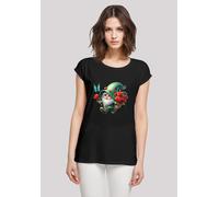 T-Shirt F4NT4STIC "Gnom Frühling Blumen Schmetterling", Damen, Gr. 3XL, schwarz, Obermaterial: 100% Baumwolle, regular fit, Rundhals, ohne Bündchen, Shirts T-Shirt, Premium Qualität (51273549-XXXL) sc