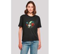 T-Shirt F4NT4STIC "Gnom Frühling Blumen Schmetterling", Damen, Gr. XXL, schwarz, Obermaterial: 100% Baumwolle, oversize, Rundhals, ohne Bündchen, Shirts T-Shirt, Premium Qualität (36338465-XXL) schwar