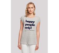 T-Shirt F4NT4STIC "Happy people only New York", Damen, Gr. 4XL, grau (erdgrau), Obermaterial: 100% Baumwolle, regular fit, Rundhals, ohne Bündchen, Shirts T-Shirt, Print (55655315-4XL) erdgrau