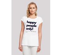T-Shirt F4NT4STIC "Happy people only New York", Damen, Gr. 4XL, weiß, Obermaterial: 100% Baumwolle, regular fit, Rundhals, ohne Bündchen, Shirts T-Shirt, Print (24121823-4XL) weiß