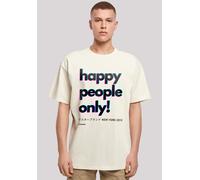 T-Shirt F4NT4STIC "Happy people only New York", Damen, Gr. S, beige (sand), Obermaterial: 100% Baumwolle, oversize, Rundhals, ohne Bündchen, Shirts T-Shirt, Print (33024869-S) sand