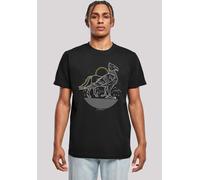 T-Shirt F4NT4STIC "Harry Potter Buckbeak Line Art", Damen, Gr. L, schwarz, Obermaterial: 100% Baumwolle, regular fit, Rundhals, ohne Bündchen, Shirts T-Shirt, Print (32249511-L) schwarz