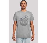 T-Shirt F4NT4STIC "Harry Potter Buckbeak Line Art", Herren, Gr. 3XL, grau (erdgrau), Obermaterial: 100% Baumwolle, regular fit, Rundhals, ohne Bündchen, Shirts T-Shirt, Print (94793604-XXXL) erdgrau