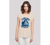 T-Shirt F4NT4STIC "Hawaii Surf Beach Summer", Damen, Gr. L, weiß (sandweiß), Obermaterial: 100% Baumwolle, regular fit, Rundhals, ohne Bündchen, Shirts T-Shirt, Premium Qualität (29916105-L) sandweiß