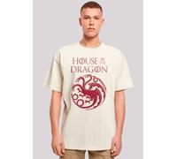 T-Shirt F4NT4STIC "House Of The Dragon Targaryen Crest Logo", Herren, Gr. XL, beige (sand), Obermaterial: 100% Baumwolle, oversize, Rundhals, ohne Bündchen, Shirts, Premium Qualität (35658950-XL) sand