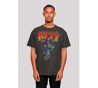 T-Shirt F4NT4STIC "Kiss Neon Band", Herren, Gr. M, schwarz, Obermaterial: 100% Baumwolle, oversize, Rundhals, ohne Bündchen, Shirts T-Shirt, Premium Qualität (52092268-M) schwarz