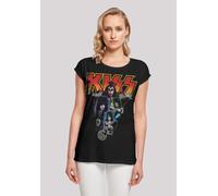 T-Shirt F4NT4STIC "Kiss Rock Band Neon", Damen, Gr. M, schwarz, Obermaterial: 100% Baumwolle, regular fit, Rundhals, ohne Bündchen, Shirts T-Shirt, Premium Qualität, Musik, By Rock Off (66593121-M) sc