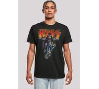 T-Shirt F4NT4STIC "Kiss Rock Band Neon", Damen, Gr. M, schwarz, Obermaterial: 100% Baumwolle, regular fit, Rundhals, ohne Bündchen, Shirts T-Shirt, Premium Qualität, Musik, By Rock Off (97994224-M) sc