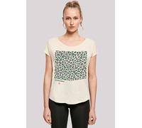 T-Shirt F4NT4STIC "Leo Grün", Damen, Gr. M, beige (sandweiß), Obermaterial: 100% Baumwolle, regular fit, Rundhals, ohne Bündchen, Shirts T-Shirt, Print (20059368-M) sandweiß