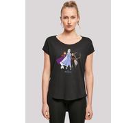 T-Shirt F4NT4STIC "Long Cut T-Shirt Disney Frozen 2 Gruppe", Damen, Gr. XS, schwarz, Obermaterial: 100% Baumwolle, regular fit, Rundhals, ohne Bündchen, Shirts T-Shirt, Damen,Premium Merch,Lang,Longsh