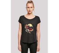 T-Shirt F4NT4STIC "Long Cut T-Shirt Harry Potter Quidditch Seeker", Damen, Gr. XS, schwarz, Obermaterial: 100% Baumwolle, regular fit, Rundhals, ohne Bündchen, Shirts T-Shirt, Damen,Premium Merch,Lang
