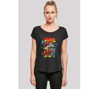 T-Shirt F4NT4STIC "Long Cut T-Shirt 'Marvel Comics Trio Pose'", Damen, Gr. XXL, schwarz, Obermaterial: 100% Baumwolle, regular fit, Rundhals, ohne Bündchen, Shirts T-Shirt, Damen,Premium Merch,Lang,Lo