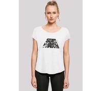 T-Shirt F4NT4STIC "Long Cut T-Shirt Star Wars Logo Space Sketch", Damen, Gr. 4XL, weiß, Obermaterial: 100% Baumwolle, regular fit, Rundhals, ohne Bündchen, Shirts T-Shirt, Damen,Premium Merch,Lang,Lon