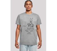 T-Shirt F4NT4STIC "Looney Tunes Bugs Bunny White Belly", Herren, Gr. 4XL, grau (erdgrau), Obermaterial: 100% Baumwolle, regular fit, Rundhals, ohne Bündchen, Shirts T-Shirt, Print (51586736-4XL) erdgr