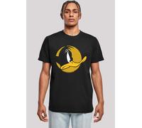 T-Shirt F4NT4STIC "Looney Tunes Daffy Duck Dotted Cartoon Logo", Herren, Gr. S, schwarz, Obermaterial: 100% Baumwolle, regular fit, Rundhals, ohne Bündchen, Shirts T-Shirt, Herren,Premium Merch,Regula