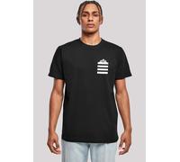 T-Shirt F4NT4STIC "Looney Tunes Taz Stripes Faux Pocket", Damen, Gr. XXL, schwarz, Obermaterial: 100% Baumwolle, regular fit, Rundhals, ohne Bündchen, Shirts T-Shirt, Print (15590050-XXL) schwarz