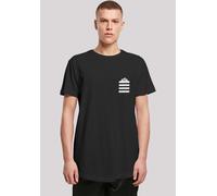 T-Shirt F4NT4STIC "Looney Tunes Taz Stripes Faux Pocket", Herren, Gr. XXL, schwarz, Obermaterial: 100% Baumwolle, regular fit, Rundhals, ohne Bündchen, Shirts T-Shirt, Print (96956362-XXL) schwarz