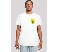 T-Shirt F4NT4STIC "Looney Tunes Tweety Pie Faux Pocket", Herren, Gr. 3XL, weiß, Obermaterial: 100% Baumwolle, regular fit, Rundhals, ohne Bündchen, Shirts T-Shirt, Print (63721834-XXXL) weiß