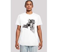 T-Shirt F4NT4STIC "'Marvel Avengers Iron Man Mono Line'", Herren, Gr. XXL, weiß, Obermaterial: 100% Baumwolle, regular fit, Rundhals, ohne Bündchen, Shirts T-Shirt, Print (19172219-XXL) weiß