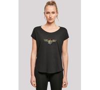 T-Shirt F4NT4STIC "Marvel Captain Marvel Chest Emblem", Damen, Gr. XXL, schwarz, Obermaterial: 100% Baumwolle, regular fit, Rundhals, ohne Bündchen, Shirts T-Shirt, Print (45845801-XXL) schwarz