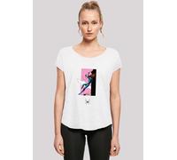 T-Shirt F4NT4STIC "Marvel Comics Black Widow Roof Jump", Damen, Gr. S, weiß, Obermaterial: 100% Baumwolle, regular fit, Rundhals, ohne Bündchen, Shirts T-Shirt, Damen,Premium Merch,Lang,Longshirt,Logo