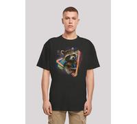 T-Shirt F4NT4STIC "Marvel Guardians of the Galaxy Neon Rocket", Damen, Gr. 3XL, schwarz, Obermaterial: 100% Baumwolle, oversize, Rundhals, ohne Bündchen, Shirts T-Shirt, Print (11282049-XXXL) schwarz